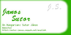janos sutor business card